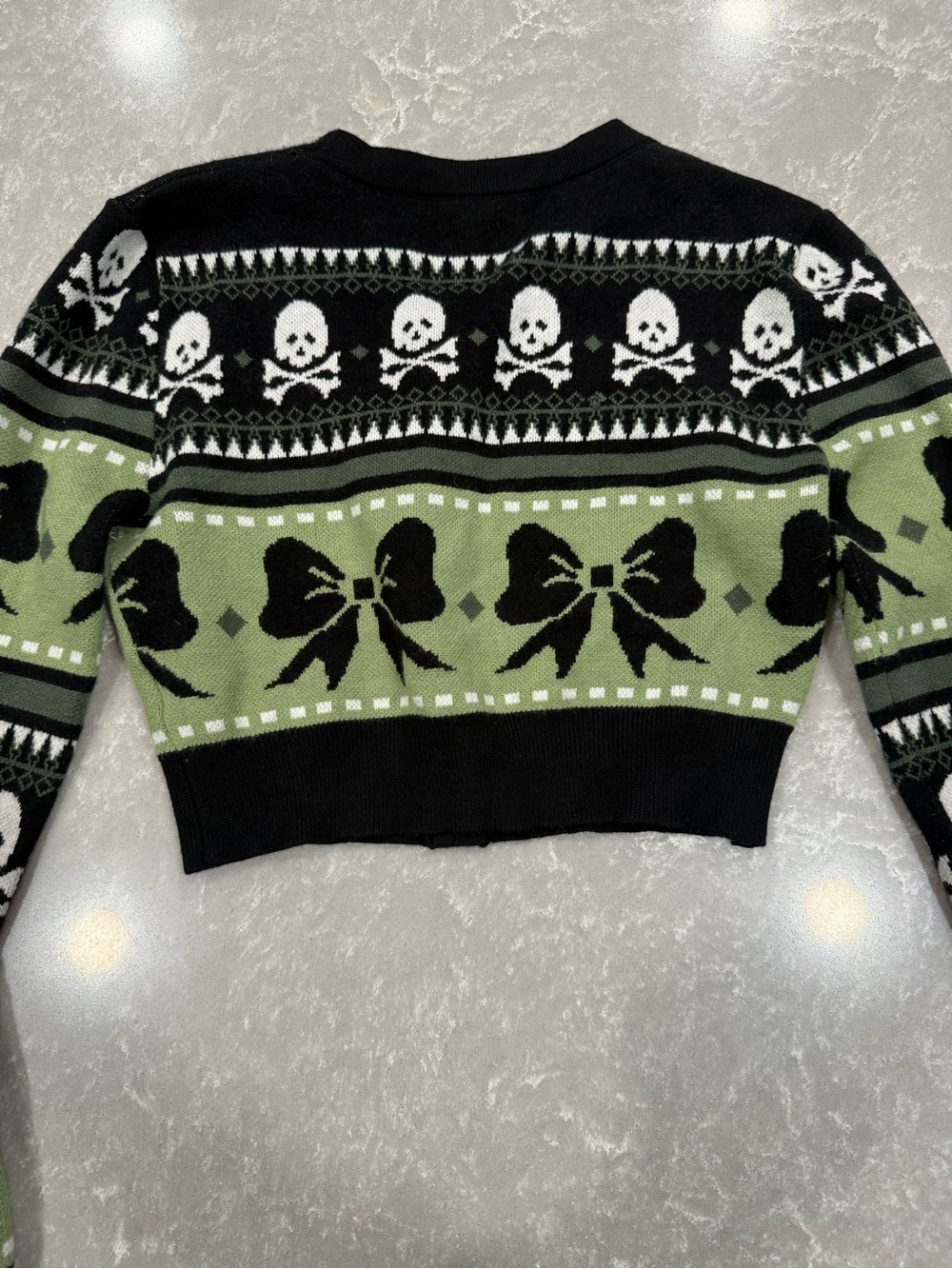 Romwe Skull Bow Knit Cardigan & Mini Skirt Set Goth Fairy Grunge Size Small - Picture 9 of 9